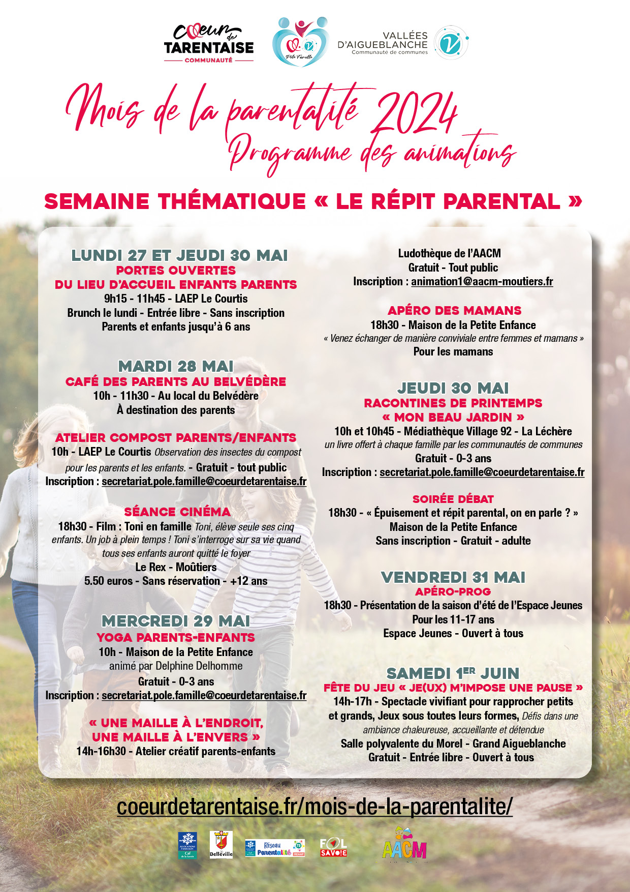 Mois de la Parentalité 2024 – Communauté de Communes Coeur de Tarentaise